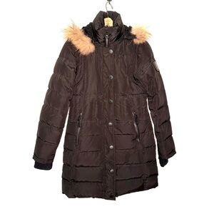Atelier Noir | Black Hooded Down Coat Size Medium
